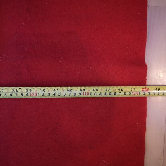 Vintage Red with Black Stripes Heavy Wool Blanket 48"x 75" - Picture 2 of 3